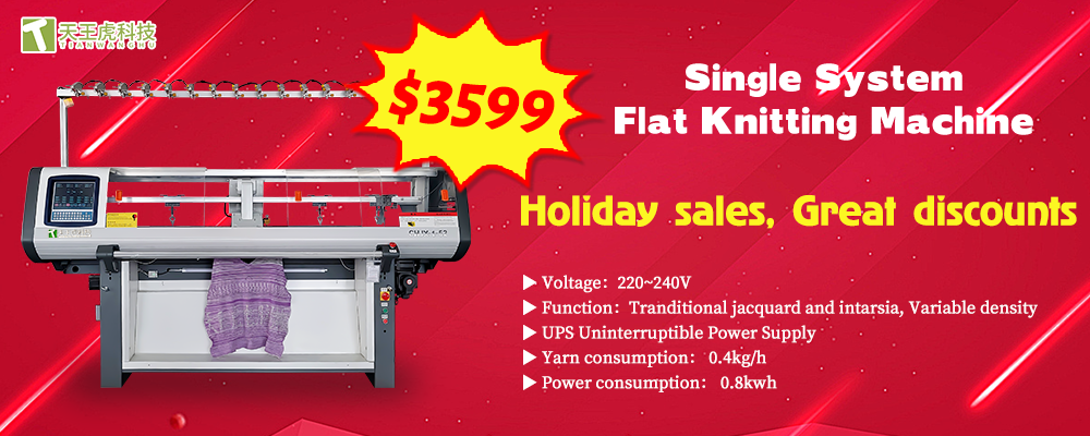 single system flat knitting machine