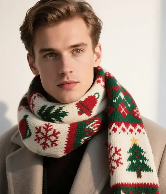 Christmas Scarf by Changhua Scarf Knitting Machine (2)