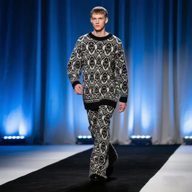 Men's sweater For Whole Garment Flat Knitting Machine